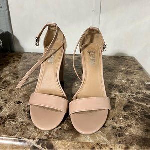 Brush ankle strap heels